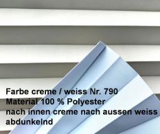 Neuer abdunkelnder Plissee-Stoff Farbe 790 – Creme & Weiß