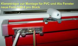 Klemmträger weiss zur Montage für PVC und ALU Fenster 