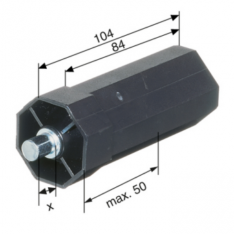 Rollladen Innkapsel SW40 mit Stift Ø 10 mm, Stiftlänge 8 mm 