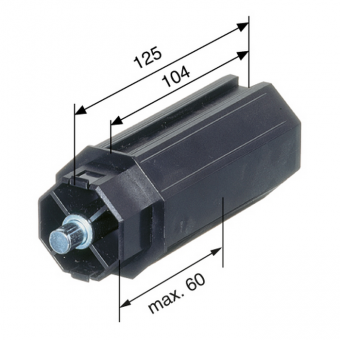 Rollladen Innenkapsel SW50 mit Stift Ø 10 mm, Stiftlänge 13 mm 
