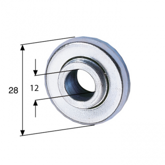 Kugellager 28 × 12 mm mit Stahlinnenring und Bund 