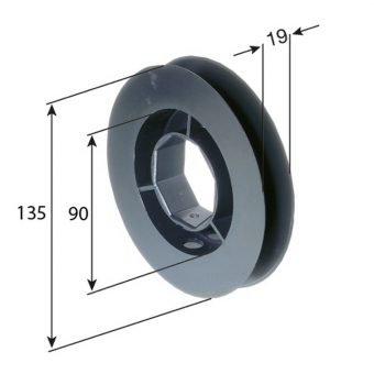 Rollladen Gurtscheibe Mini Ø 135 mm für SW50 zum Stecken 