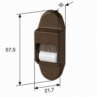 Gurtführung für Minigurt 14 mm – PVC Braun mit Bürstendichtung 
