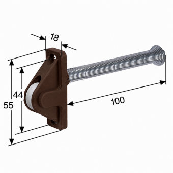 Schnurführung mit Spiralfeder 100 mm für Rollladenschnur – Braun 