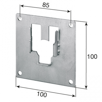 Universal-Lagerplatte 100 × 100 mm – für Kugellager 40 mm 