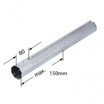 Rollladen Teleskopwelle SW40, 300 mm, komplett mit Walzenkapsel und Stift 