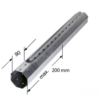 Rollladen Teleskopwelle SW50, 400 mm, komplett mit Walzenkapsel und Stift 