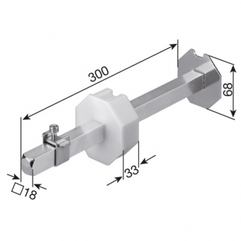 Rollladen Wellenbolzen SW70 mit 18 mm Vierkant für Abrollsicherung 