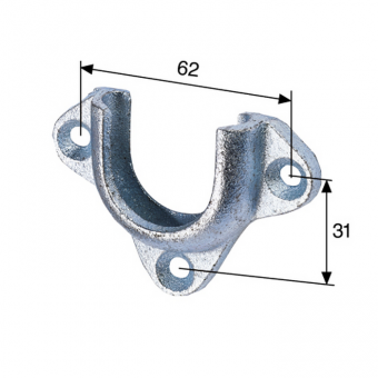Lagerschale aus Gusseisen – für Kugellager 40 mm – 3 Befestigungspunkte 