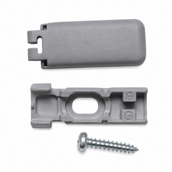 Original Cosiflor Halteplatte mit Spannschuh und Schraube – Set grau 