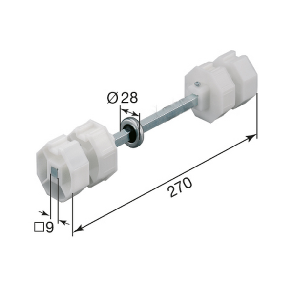Artikelbild des Artikels “Rollladen Doppelwellenbolzen SW50 mit Kugellager Ø 28 mm “