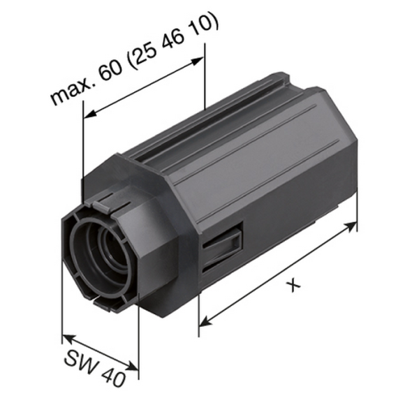 Artikelbild des Artikels “Rollladen Innenkapsel SW60 mit Anschlag für Mini-Gurtscheibe, Kugellager Ø 28 mm “