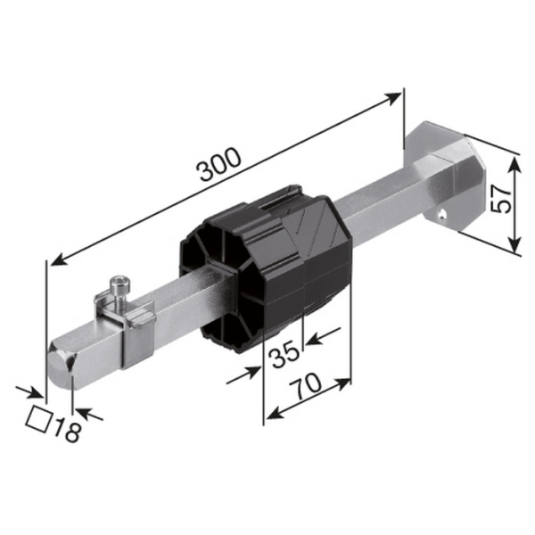 Artikelbild des Artikels “Rollladen Wellenbolzen SW60 mit 18 mm Vierkant für Abrollsicherung “