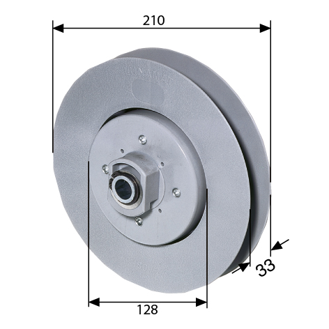 Artikelbild des Artikels “Rollladen Gurtgetriebe Maxi Ø 210 mm – Untersetzung 2,6 : 1 – bis 39 kg – für 22 mm Gurt “