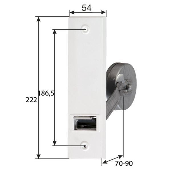 Artikelbild des Artikels “Einlassgurtwickler Maxi für 22 mm Rollladengurt – 5,3 m – Lochabstand 186 mm – Weiß “