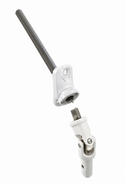 Artikelbild des Artikels “Gelenklager 45 × 22 mm Magnetsystem – 7 mm Sechskantachse 320 mm – weiß “