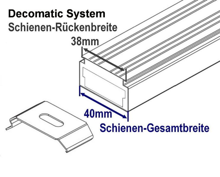 Artikelbild des Artikels “Decomatic-Deckenclip Weiß für Vertikal-Jalousie – passend für Schiene 40 × 25 mm “
