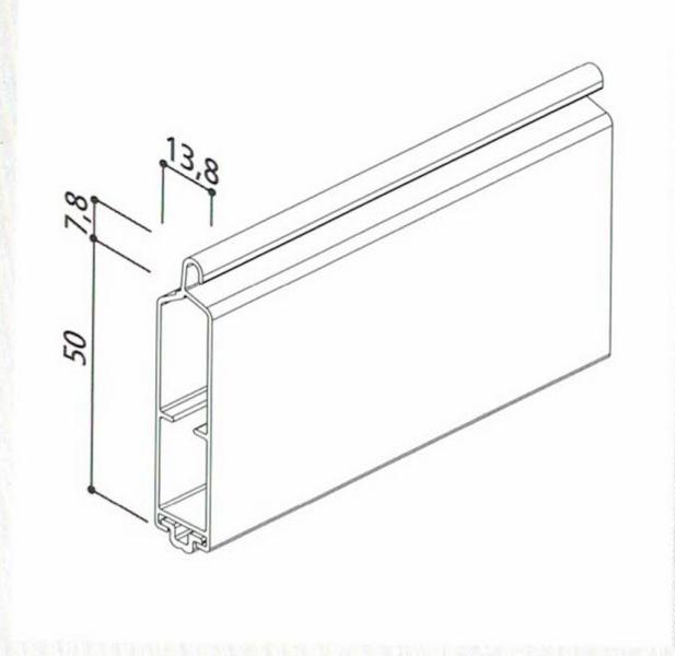Artikelbild des Artikels “ZUSCHNITT Aluminium Endleiste Maxi 50 x 13,8 mm für Rollladen “