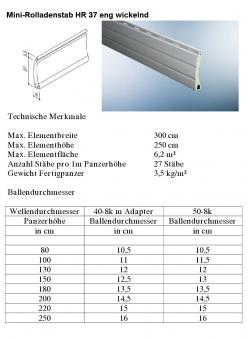 Rolladen Ersatz Lamellen Maxi Maßanfertigung Aluminium grau Breite 250 cm 
