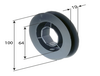 Rollladen Gurtscheibe Mini Ø 100 mm BK125 für SW50 zum Stecken 
