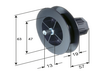 Rollladen Gurtscheibe Mini Ø 63 mm BK100 für SW40 mit Innenkapsel 