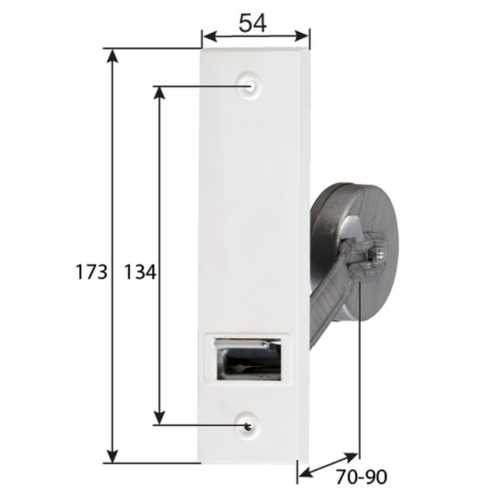 Artikelbild 1 des Artikels “Einlassgurtwickler Maxi für 22 mm Rollladengurt – 3,5 m – Lochabstand 134 mm – Weiß “