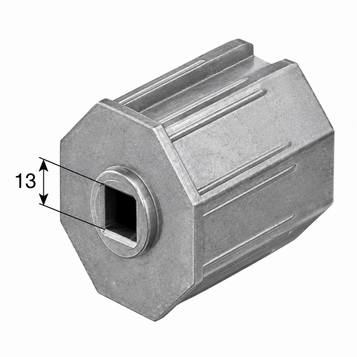 Artikelbild 1 des Artikels “Aluminiumkapsel für Schneckengetriebe – Aufnahme 13 mm Vierkant “