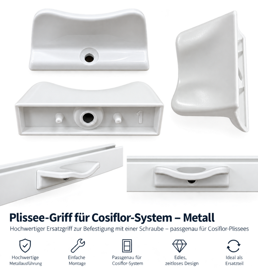 Artikelbild 2 des Artikels “Plissee-Griff für Cosiflor-System – Metall – Weiß “