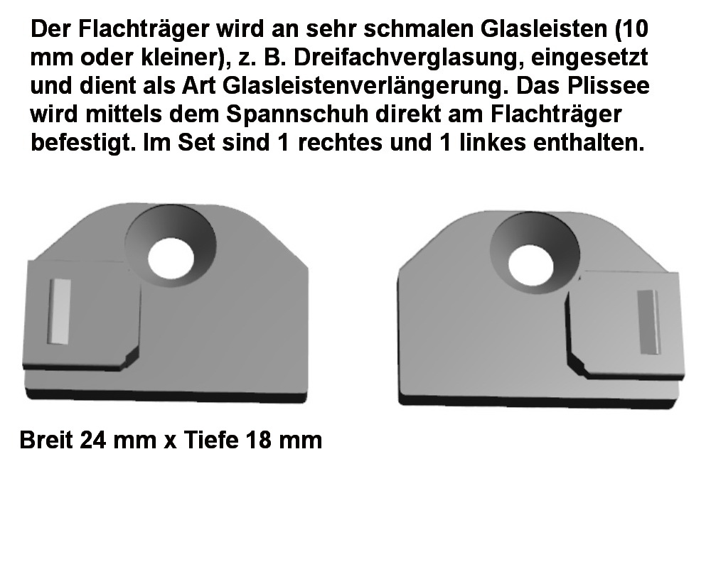 Artikelbild 2 des Artikels “Glasleistenverlängerung für Plissee Typ 1615 & 1715 – Set Weiß 24×18 mm “
